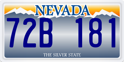 NV license plate 72B181