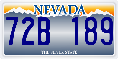 NV license plate 72B189