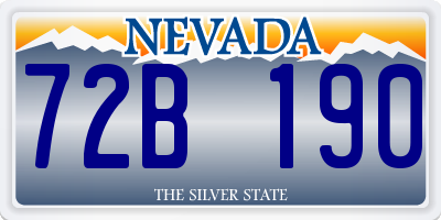 NV license plate 72B190