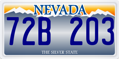 NV license plate 72B203