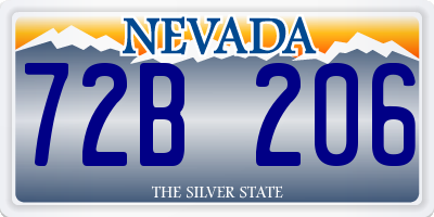 NV license plate 72B206