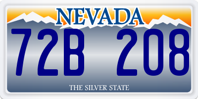 NV license plate 72B208