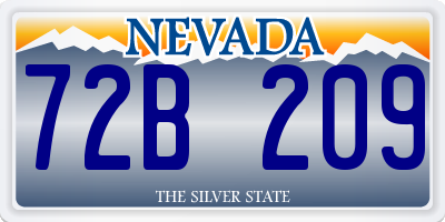 NV license plate 72B209