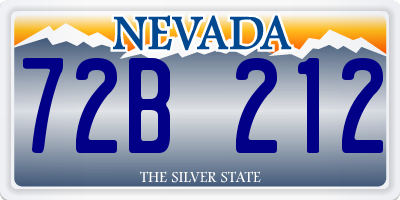 NV license plate 72B212