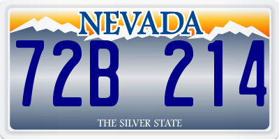 NV license plate 72B214