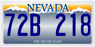 NV license plate 72B218