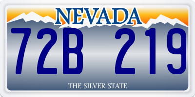 NV license plate 72B219