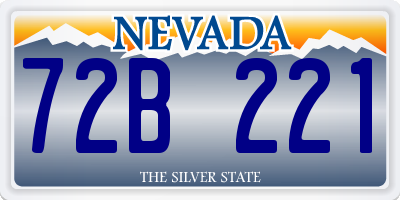 NV license plate 72B221