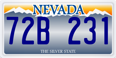 NV license plate 72B231