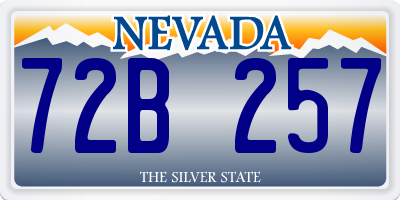 NV license plate 72B257