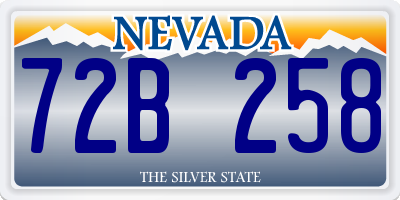 NV license plate 72B258