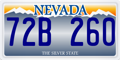 NV license plate 72B260