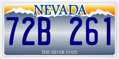 NV license plate 72B261
