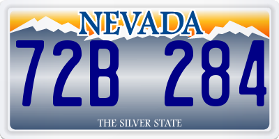 NV license plate 72B284