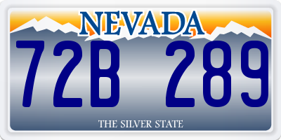 NV license plate 72B289