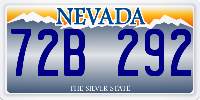 NV license plate 72B292
