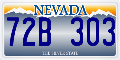 NV license plate 72B303