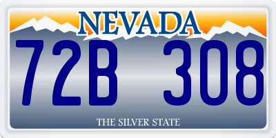 NV license plate 72B308