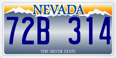 NV license plate 72B314