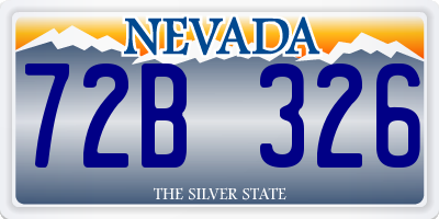 NV license plate 72B326