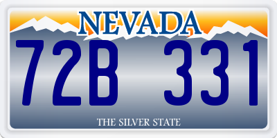 NV license plate 72B331