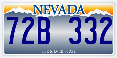NV license plate 72B332