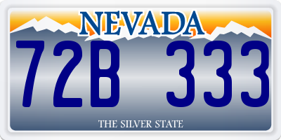 NV license plate 72B333