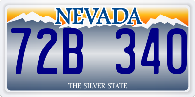 NV license plate 72B340