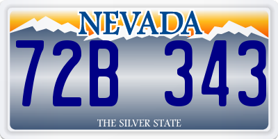 NV license plate 72B343
