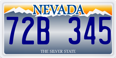 NV license plate 72B345