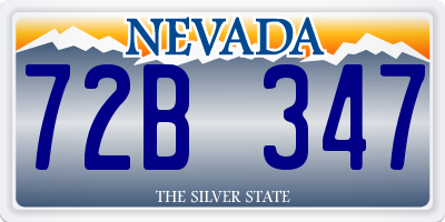 NV license plate 72B347