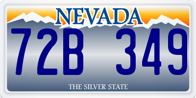 NV license plate 72B349