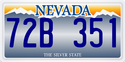 NV license plate 72B351