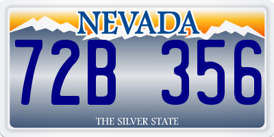 NV license plate 72B356