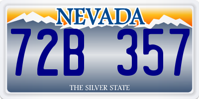 NV license plate 72B357