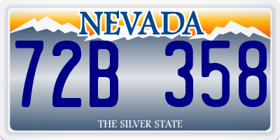 NV license plate 72B358