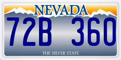 NV license plate 72B360