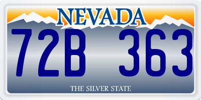 NV license plate 72B363