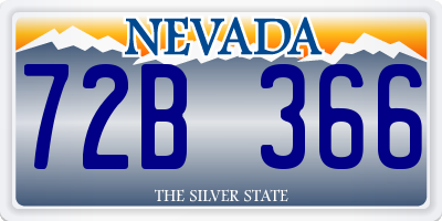 NV license plate 72B366