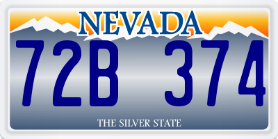 NV license plate 72B374