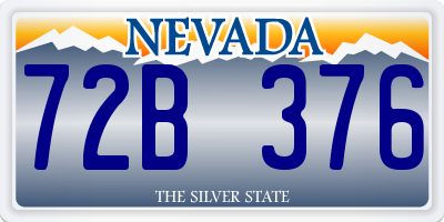 NV license plate 72B376