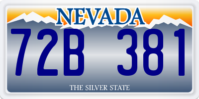 NV license plate 72B381