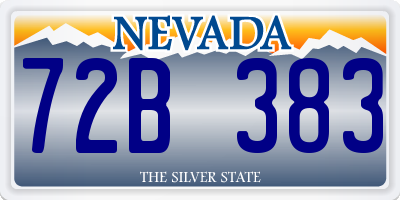 NV license plate 72B383