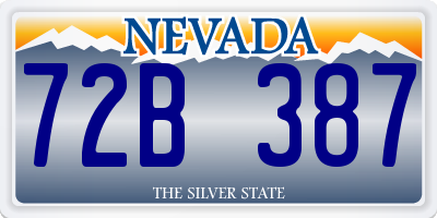 NV license plate 72B387