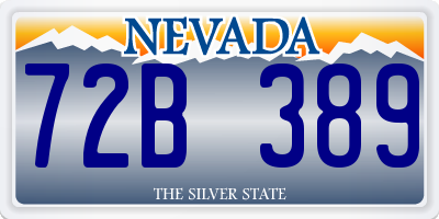 NV license plate 72B389