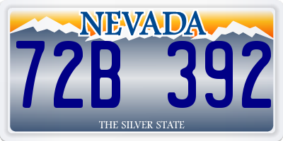 NV license plate 72B392
