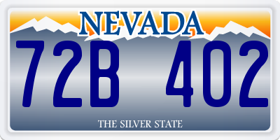 NV license plate 72B402