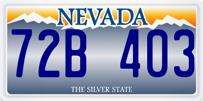 NV license plate 72B403