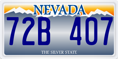 NV license plate 72B407