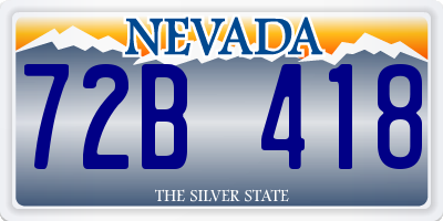 NV license plate 72B418